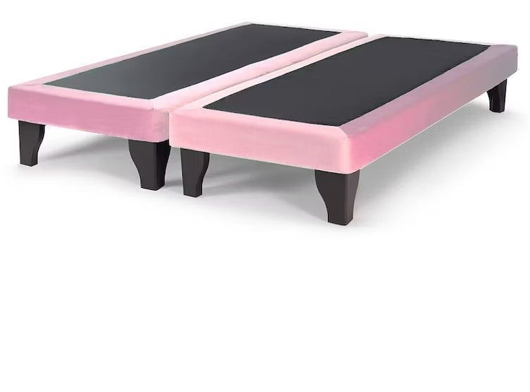 Base De Cama Europea King Felpa Rosado-0