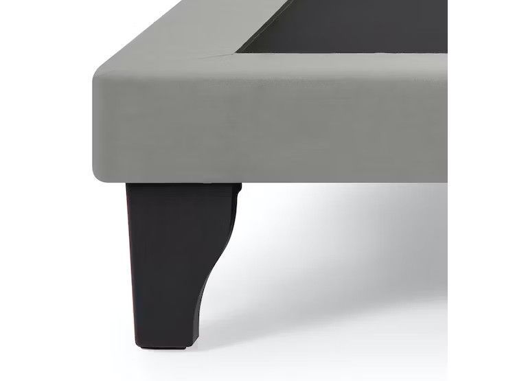 Base De Cama Europea 2 Plazas  Felpa Gris-1