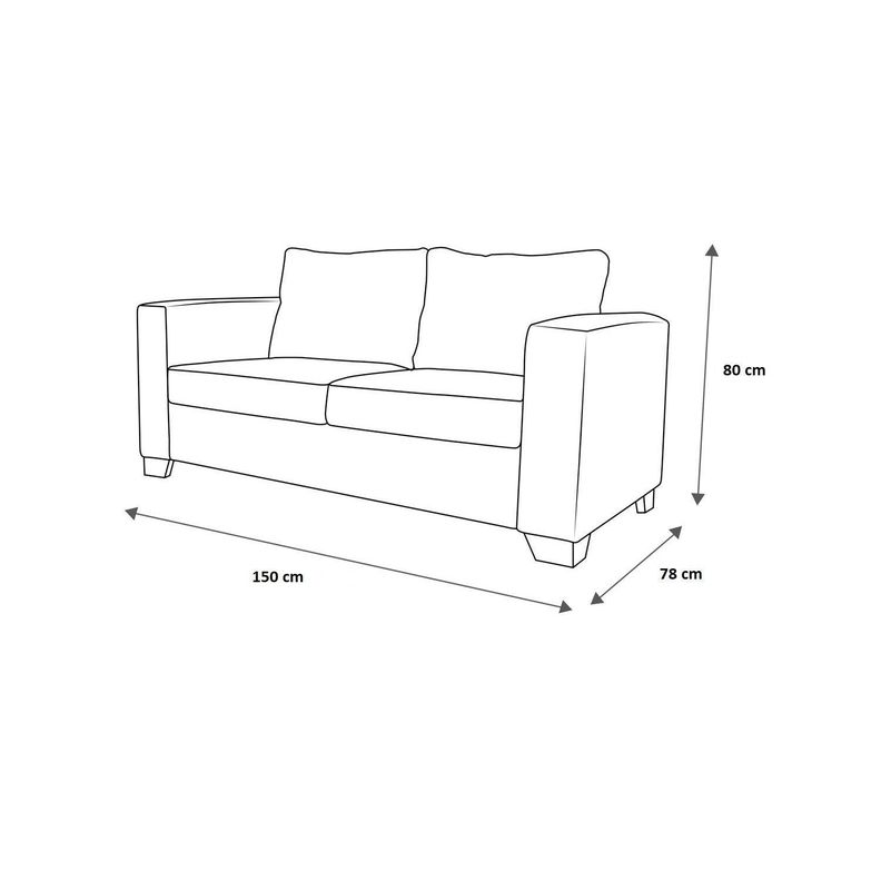 Sofa Ruan 2 Cuerpos Felpa Turquesa-1