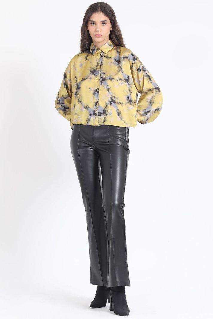 Blusa  Satin Estampado, Amarillo Liola-1