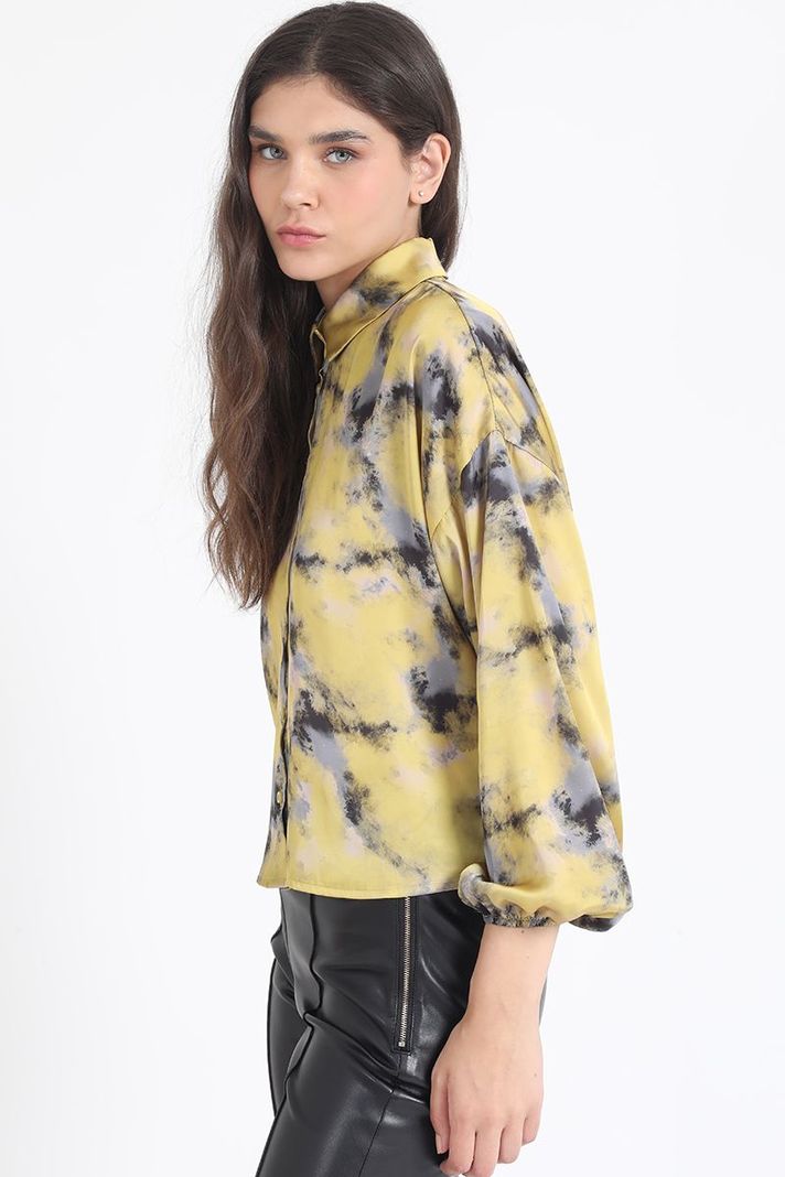 Blusa  Satin Estampado, Amarillo Liola-2