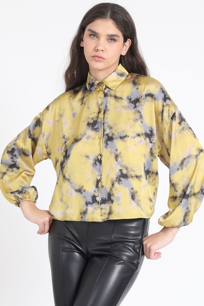 Blusa  Satin Estampado, Amarillo Liola-3