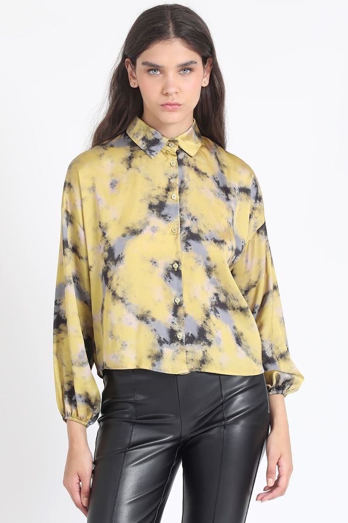 Blusa  Satin Estampado, Amarillo Liola-4