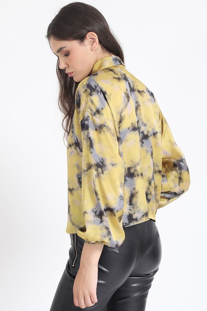 Blusa  Satin Estampado, Amarillo Liola-5