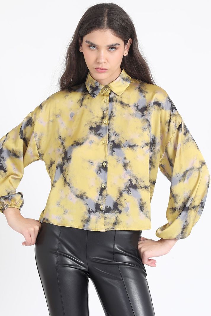 Blusa  Satin Estampado, Amarillo Liola-6