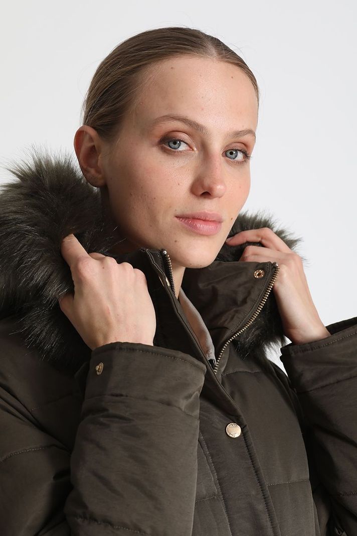 Parka Con Capuchón Militar Liola-2