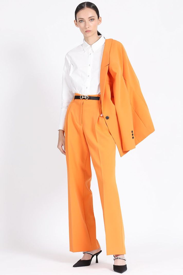 Pantalon Ancho Pinzas, Naranjo Liola-0