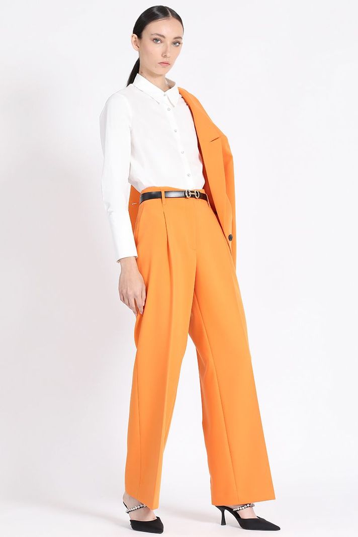 Pantalon Ancho Pinzas, Naranjo Liola-1