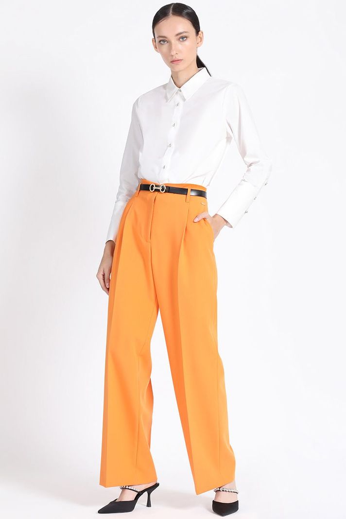 Pantalon Ancho Pinzas, Naranjo Liola-2