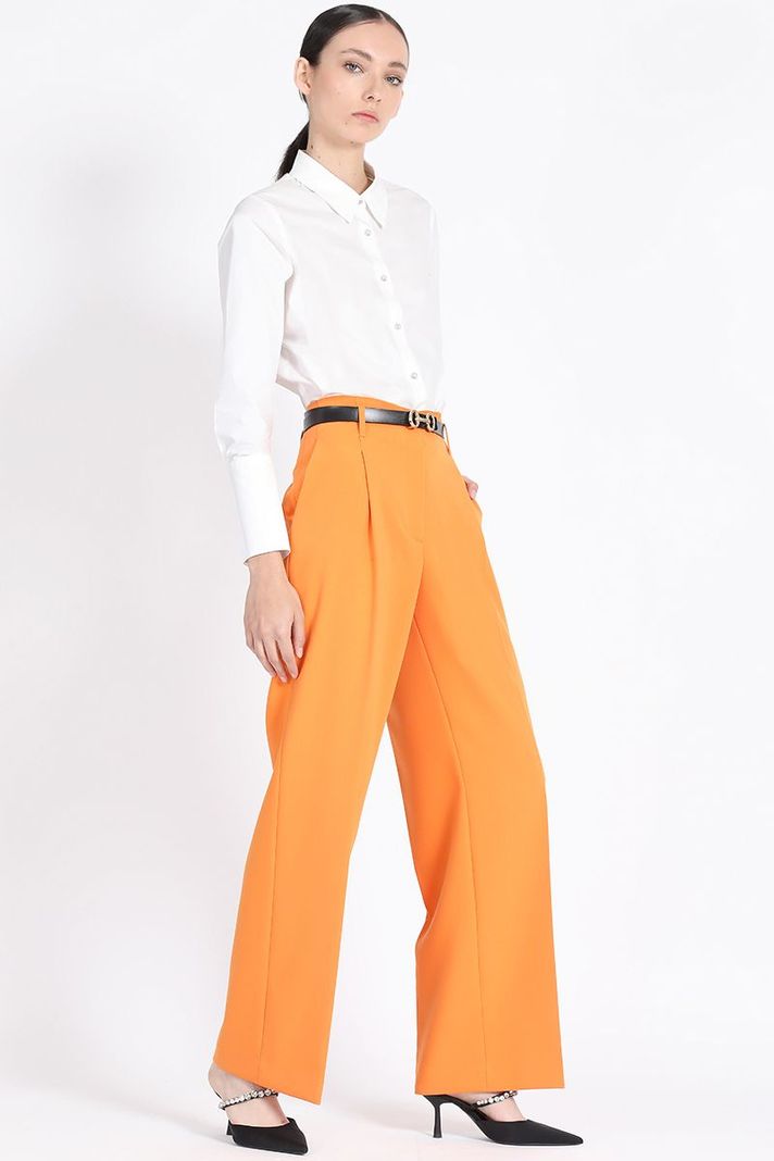 Pantalon Ancho Pinzas, Naranjo Liola-3