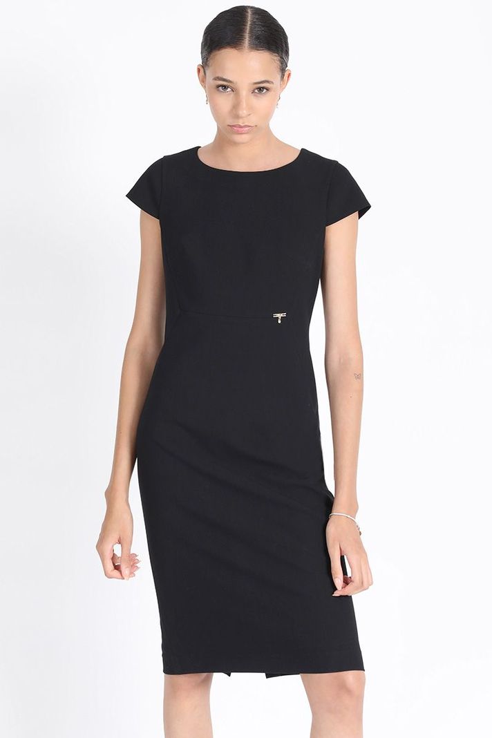 Vestido Entallado Midi, Negro Liola-0