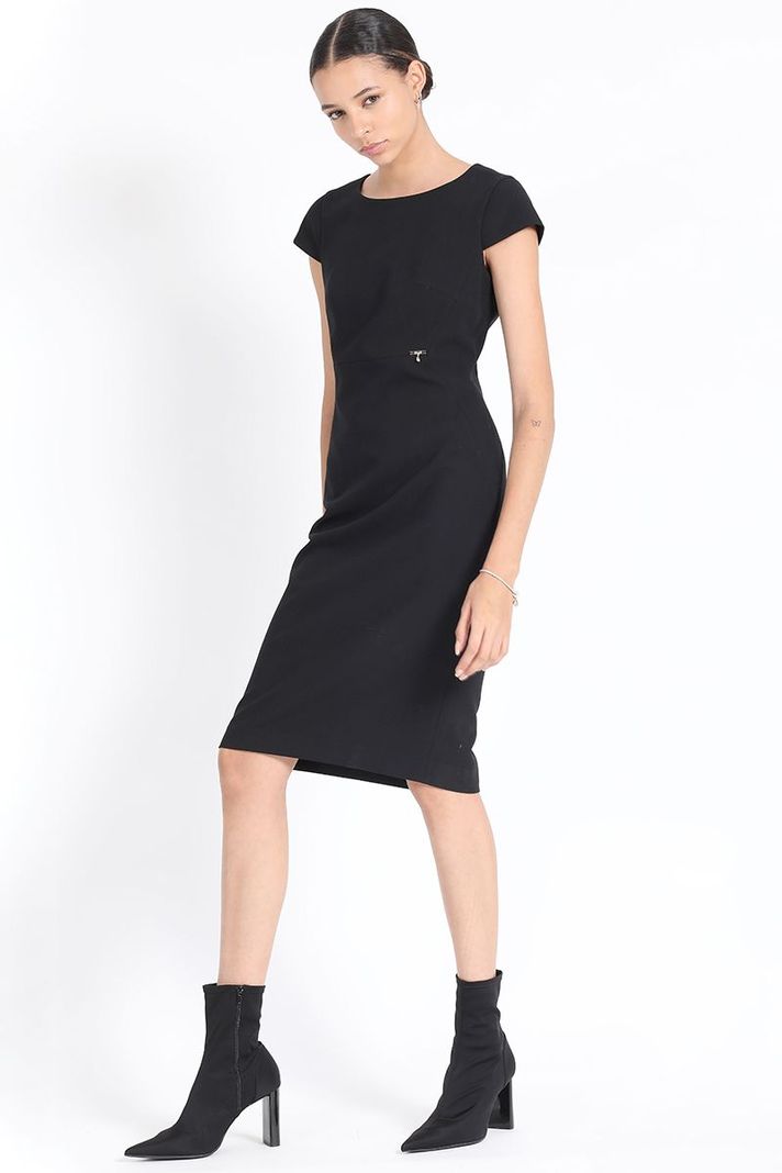 Vestido Entallado Midi, Negro Liola-1