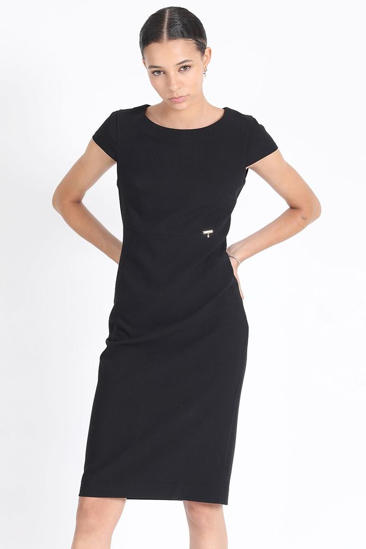 Vestido Entallado Midi, Negro Liola-3