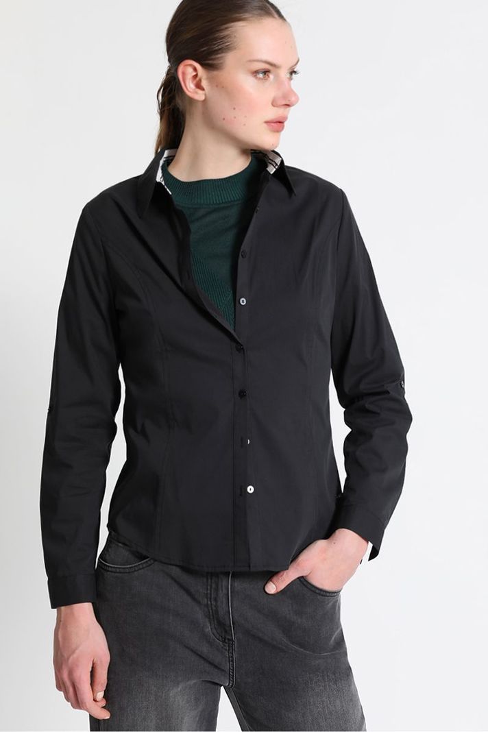 Blusa Camisera Entallada Negro Liola-2