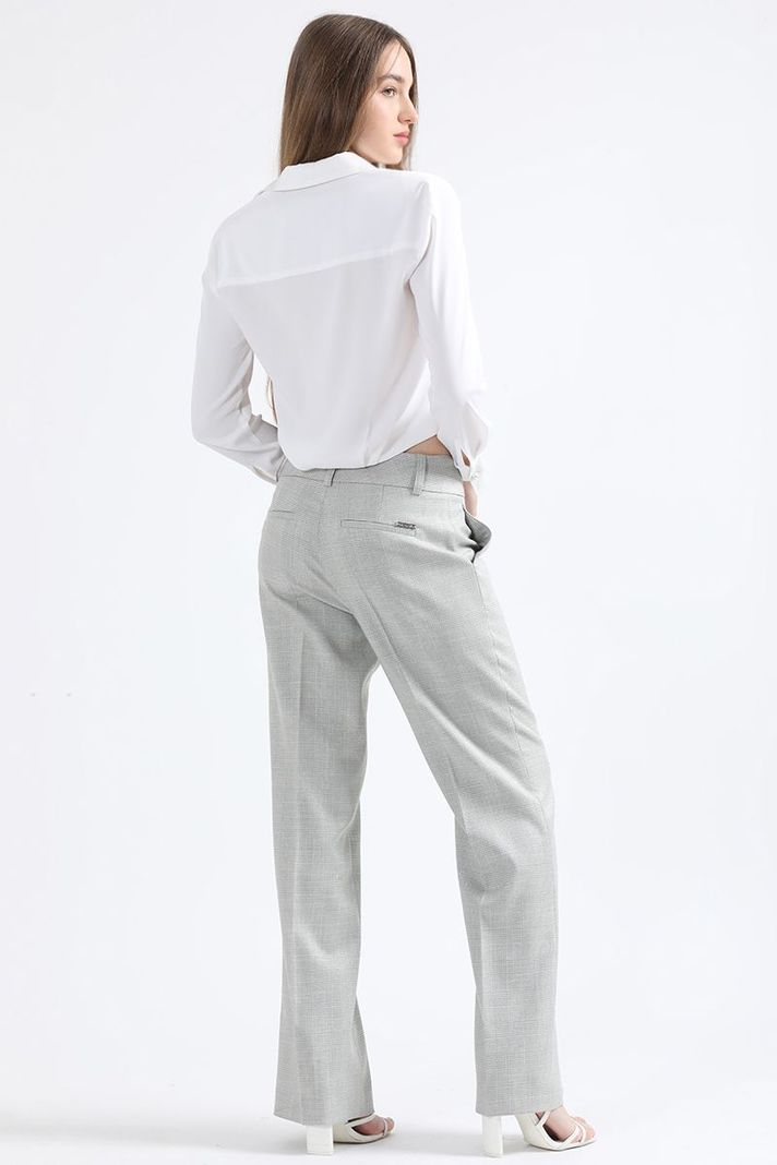 Pantalon Recto, Principe De Gales Lurex Gris Liola-4