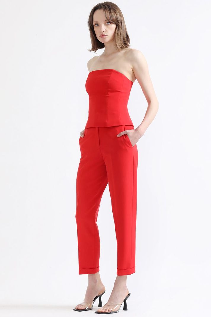 Top Strapless Barbas, Rojo Liola-2