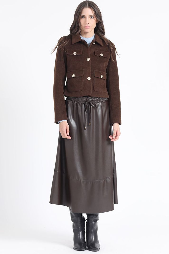 Chaqueta Crop, Muflon Melange, Chocolate Liola-1