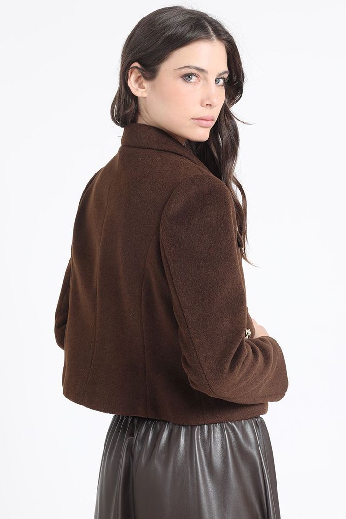Chaqueta Crop, Muflon Melange, Chocolate Liola-3