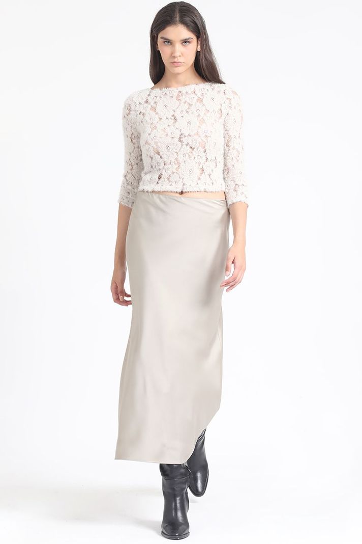 Falda Maxi Sesgada Satin Beige Liola-0