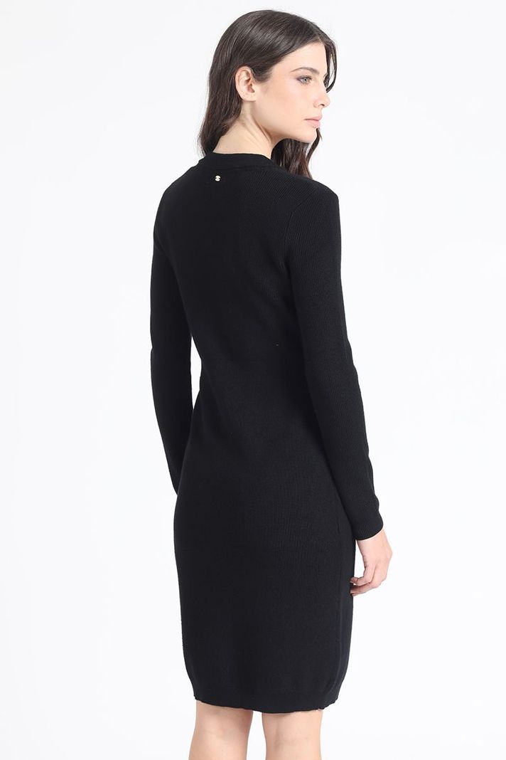 Vestido Ajustado Tejido Punto, Negro Liola-4