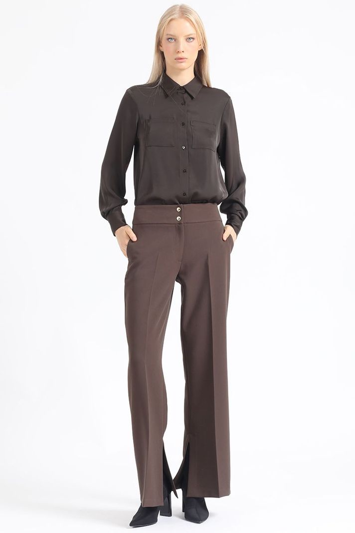 Blusa Basica Satin, Chocolate Liola-1