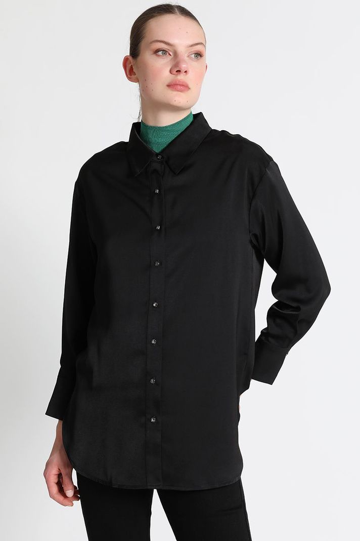 Blusa Camisera Básica Negro Liola-2