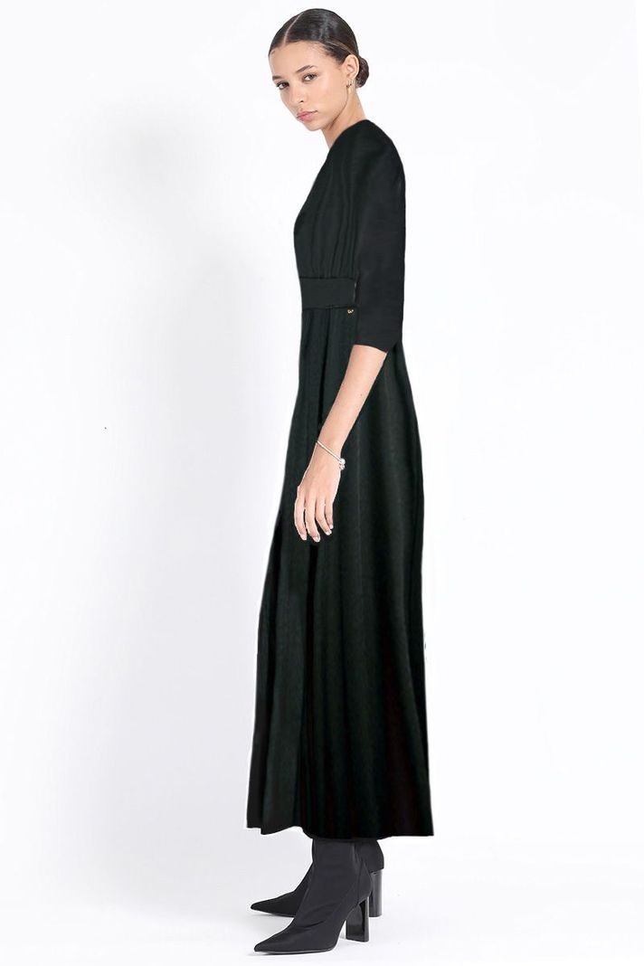 Vestido Maxi, Jersey Negro Liola-1