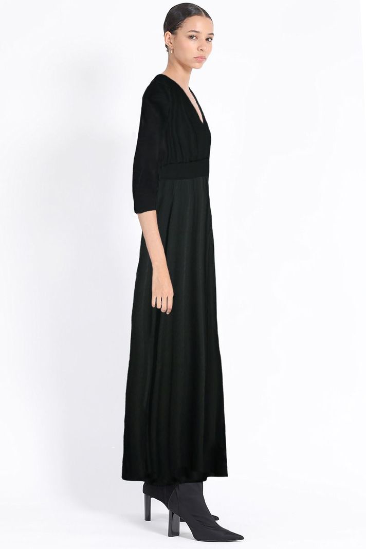 Vestido Maxi, Jersey Negro Liola-3