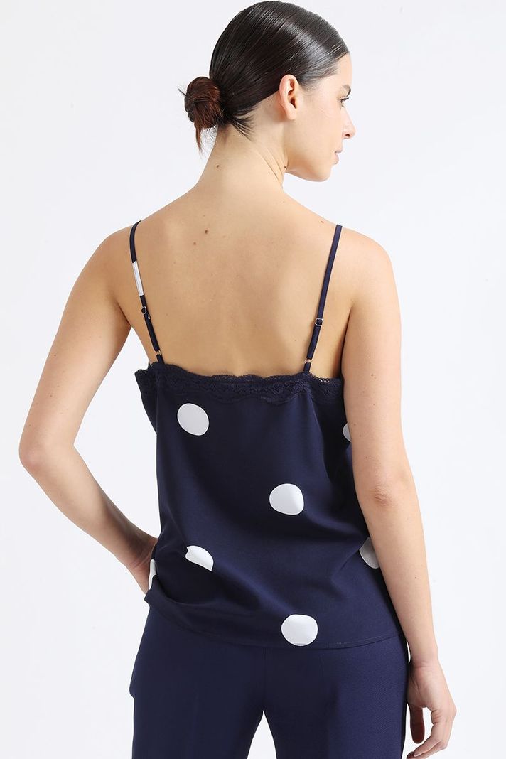 Top Lencero Estampado Lunares, Azul Liola-3