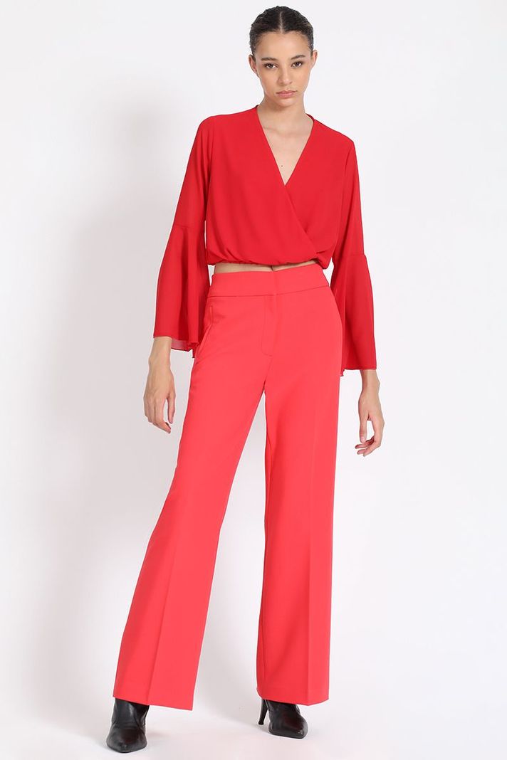 Pantalon Ancho, Rojo Liola-0