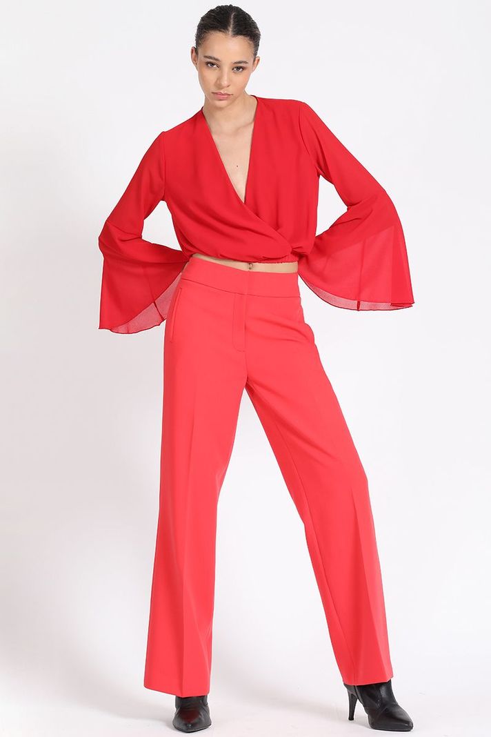 Pantalon Ancho, Rojo Liola-2