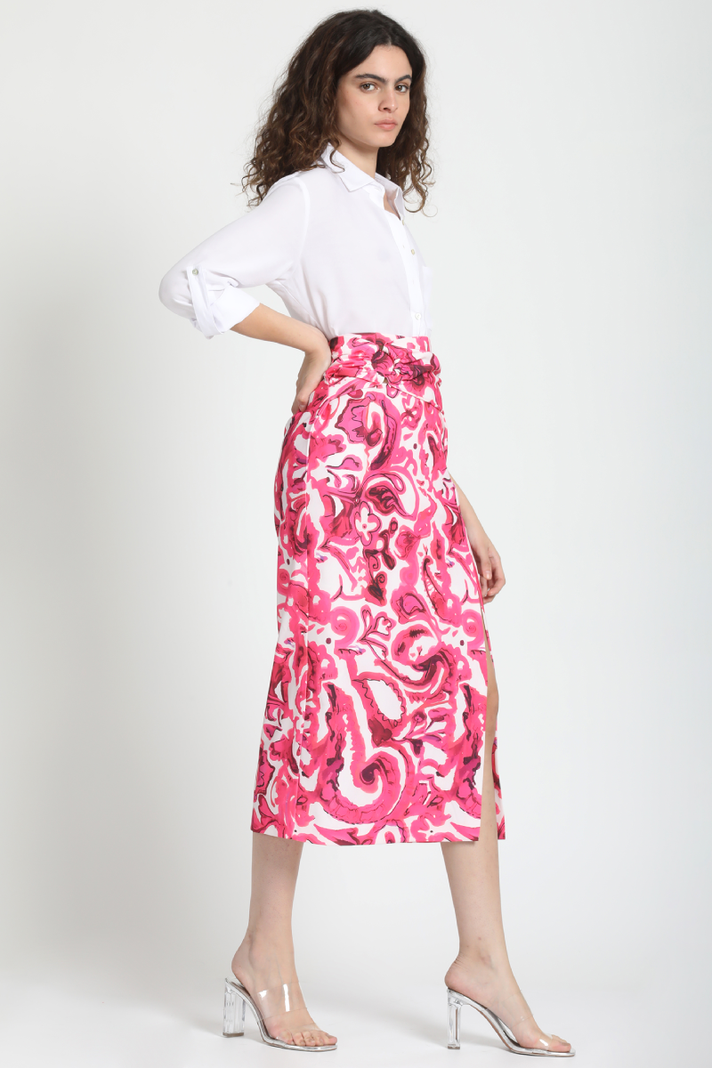 Falda Midi Estampado Rosa Liola-2