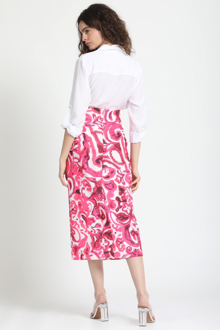 Falda Midi Estampado Rosa Liola-3