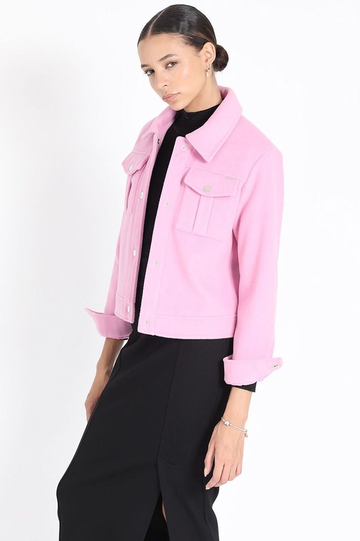 Chaqueta Corta Muflon Melange, Rosa Liola-4