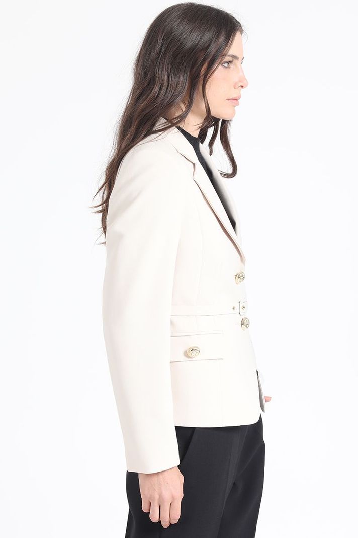 Blazer Entallado Con Cinturon, Crudo Liola-2