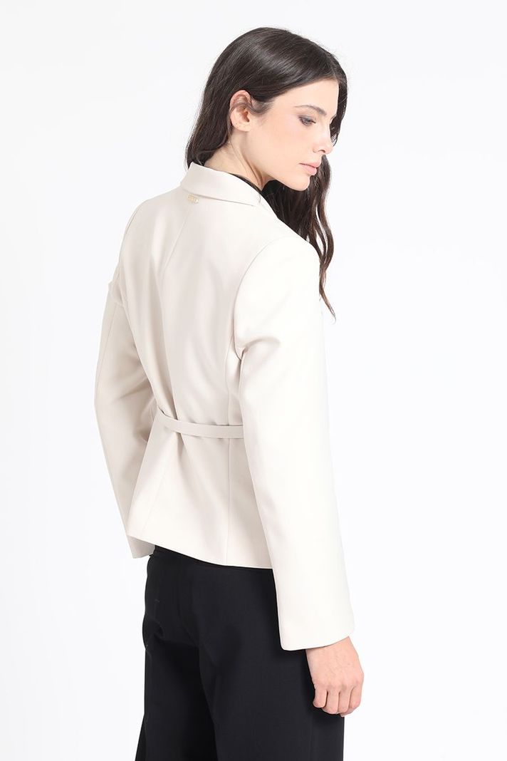 Blazer Entallado Con Cinturon, Crudo Liola-4