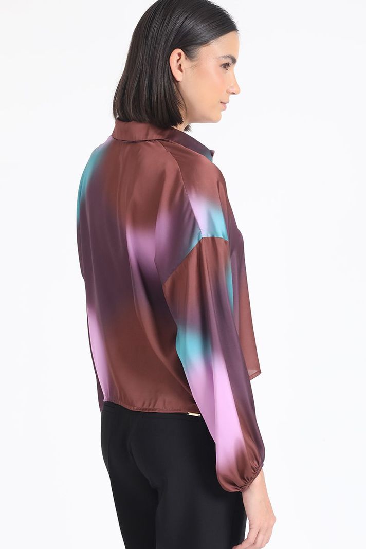 Blusa Satin Estampado Manchas, Rosa Liola-3