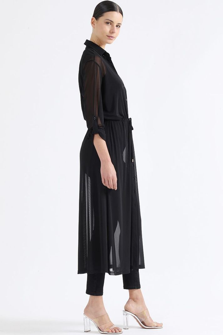 Tapado Malla Semi Transparente, Negro Liola-1