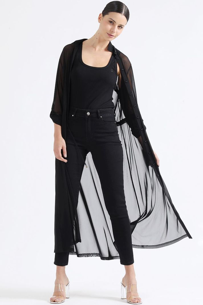 Tapado Malla Semi Transparente, Negro Liola-2