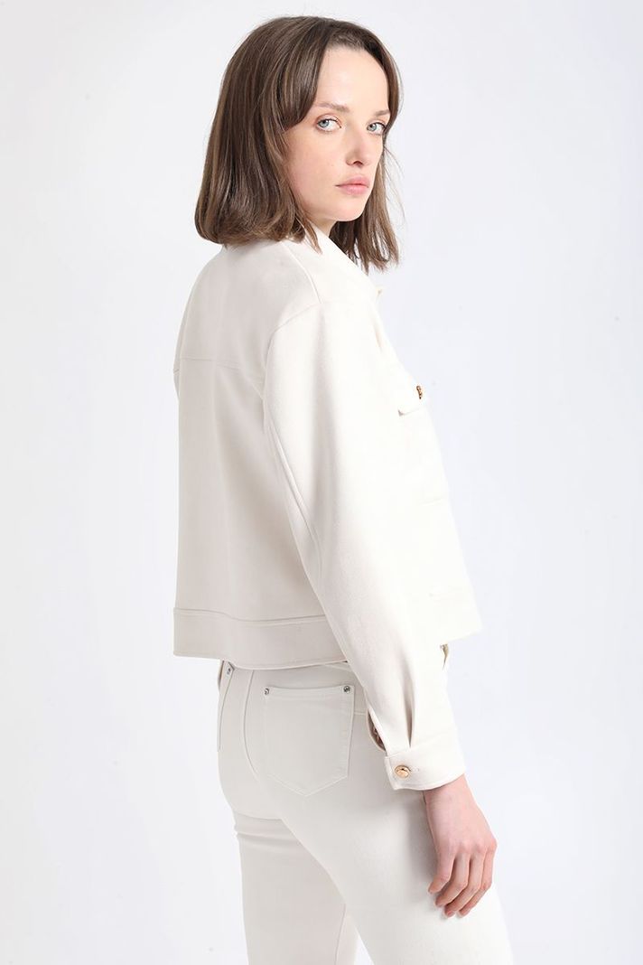 Chaqueta Cargo, Efecto Gamuza, Crudo Liola-4