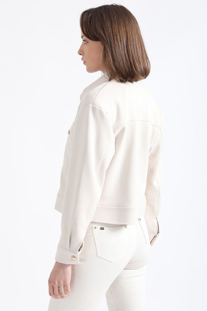Chaqueta Cargo, Efecto Gamuza, Crudo Liola-5