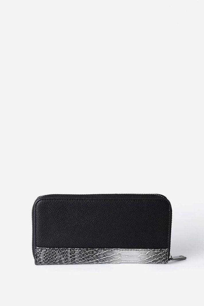 Billetera Grande, Piton, Efecto Cuero, Negro Liola-3