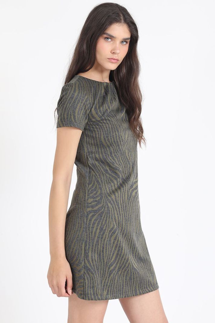 Vestido Estampado Animal, Verde Liola-4