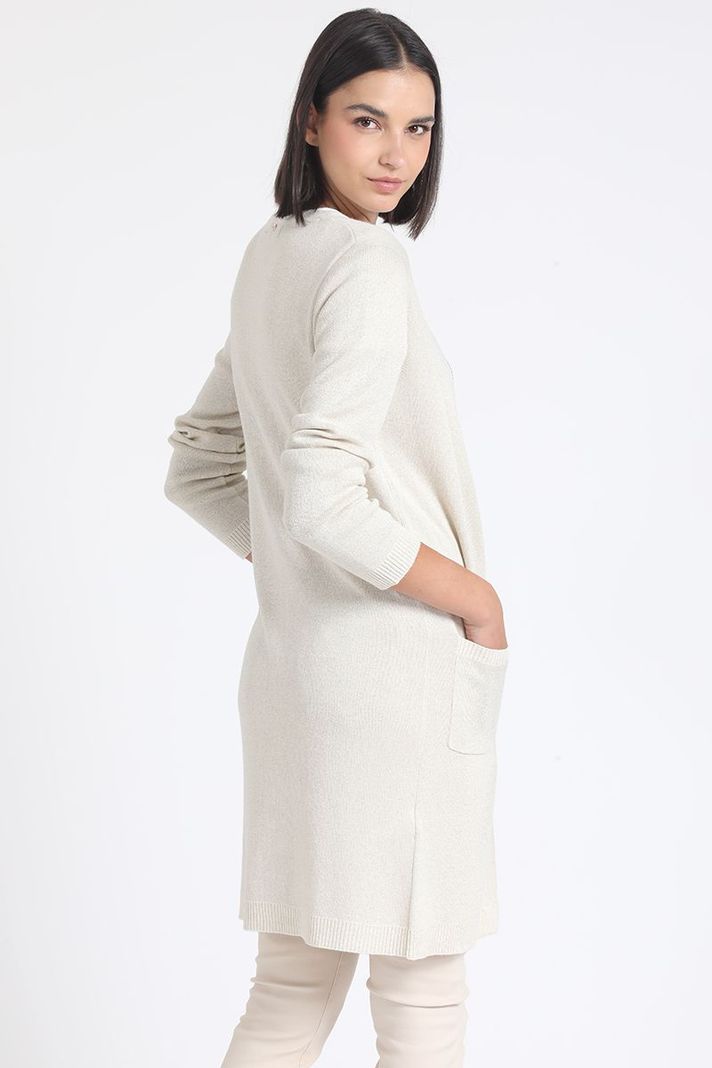 Tapado Tejido Punto Con Hilo Metalizado, Beige Liola-2