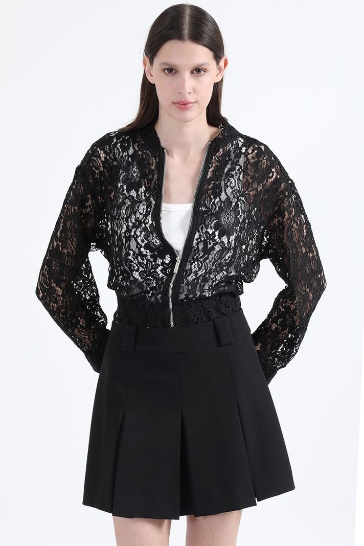 Chaqueta Bomber Encaje, Negro Liola-1