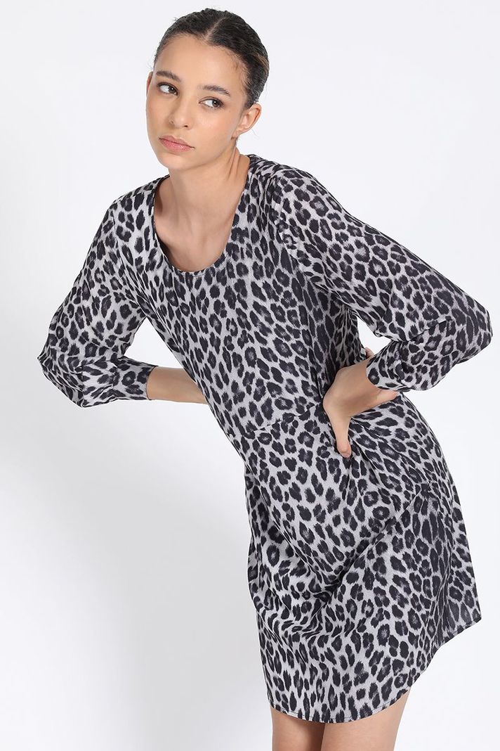 Vestido Estampado Animal, Gris Liola-2