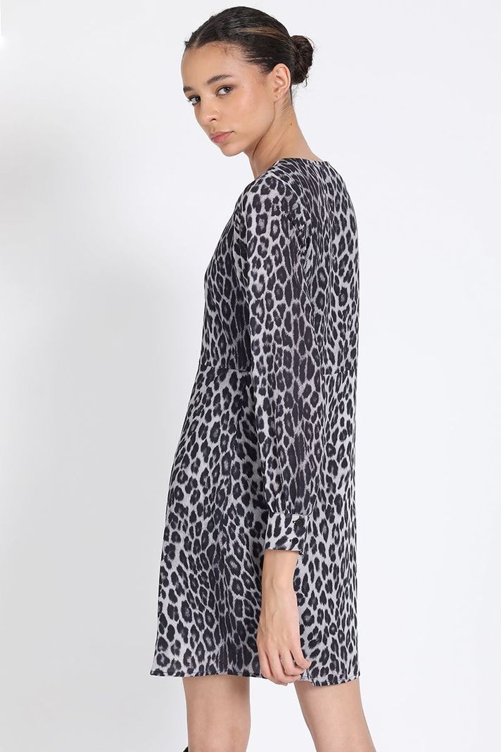 Vestido Estampado Animal, Gris Liola-3