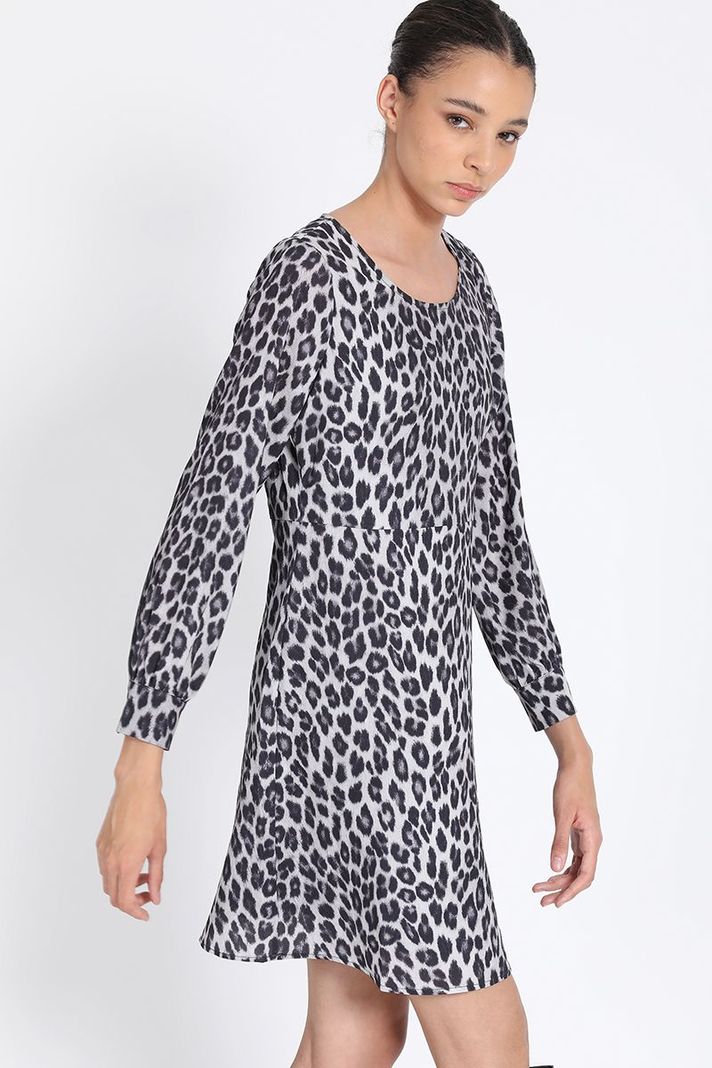 Vestido Estampado Animal, Gris Liola-4