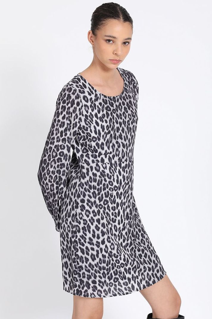 Vestido Estampado Animal, Gris Liola-5