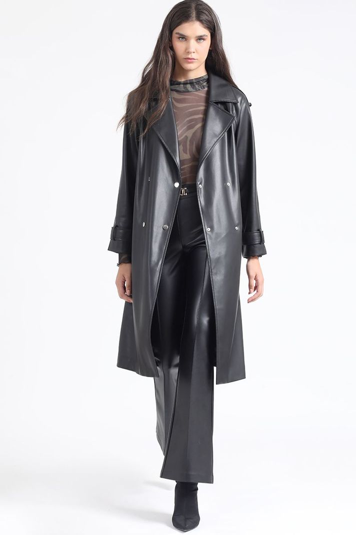 Trench Efecto Cuero, Negro Liola-6